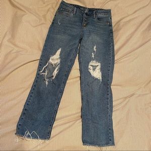 Wild Fable High Rise Straight Ankle. Distressed.